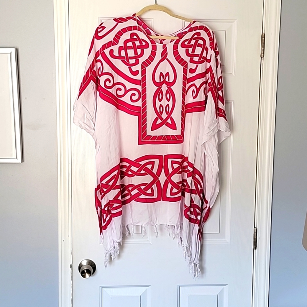 Fuchsia and white cover up